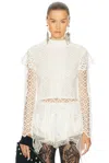 Isabel Marant Ludivine Mock-neck Cotton Lace Top In White