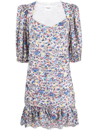 Isabel Marant Lunesa Floral-print Midi Dress In Blue