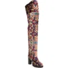 Isabel Marant Lurna Patterned-jacquard Boots In Burgundy Multicolor