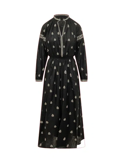Isabel Marant Luxe Mini Suit With Embroidered Accents And Gathered Waist In Black