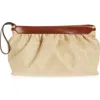 Isabel Marant Luz Leather-trimmed Raffia Clutch In Brown