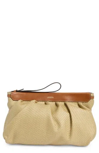 Isabel Marant Luz Woven Clutch In Brown