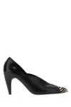Isabel Marant Luza Calf Hair-trimmed Snake-effect Leather Pumps In Blackzebra