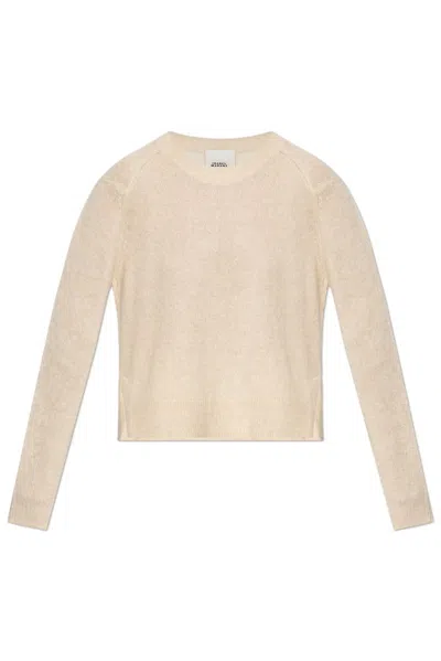 Isabel Marant Lylia Crewneck Knitted Jumper In Nude & Neutrals