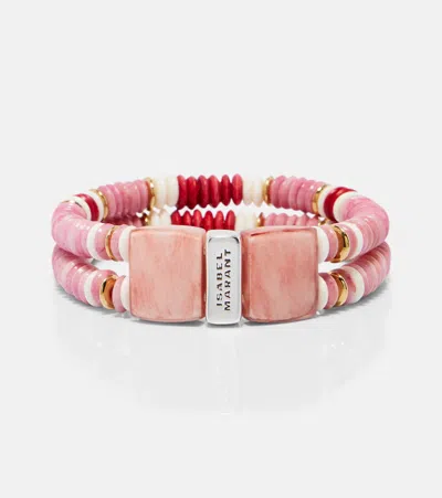 Isabel Marant Lyna Beaded Bracelet In Pink