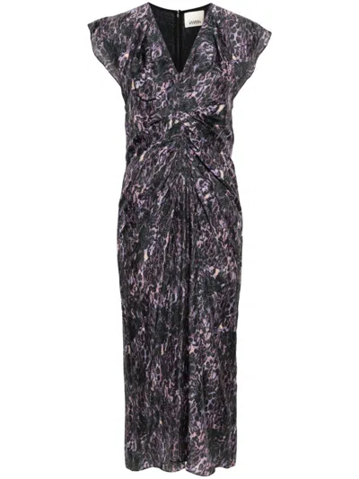 Isabel Marant Lyndsay Graphic-print Midi Dress In Purple