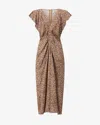 Isabel Marant Lyndsay Ruffled Midi Dress In Brown