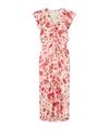 Isabel Marant Lindsay Floral Ruched Jacquard Midi Dress In Multi