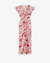 Isabel Marant Lindsay Floral Ruched Jacquard Midi Dress In Purple