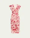 Isabel Marant Lindsay Floral Ruched Jacquard Midi Dress