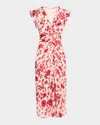 Isabel Marant Lindsay Floral Ruched Jacquard Midi Dress
