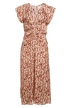 Isabel Marant Lyndsay Floral Jacquard Midi Dress In Brown