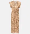 Isabel Marant Lyndsay Gathered Jacquard Midi Dress In Neutral