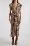 ISABEL MARANT ISABEL MARANT LYNDSAY PRINT CENTER RUCHED DRESS