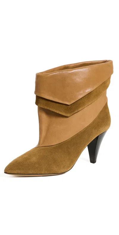 Isabel Marant Lyone Layered Boots Cognac