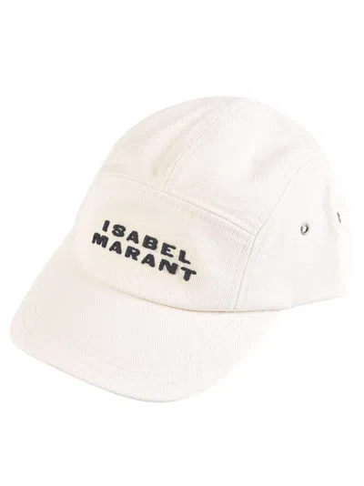 ISABEL MARANT M NGE IVORY COTTON BASEBALL CAP