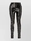 Isabel Marant Madillio Sequin-embellished Skinny Cotton Trousers In Black
