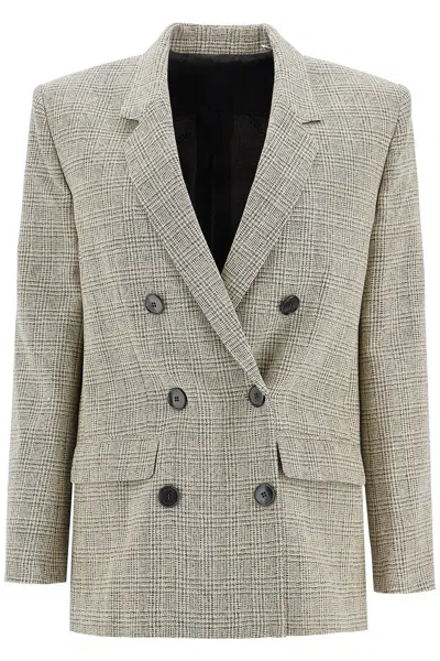 Isabel Marant Elegant Checkered Wool Blazer In Multicolor