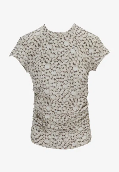Isabel Marant Maelie Bead Print Blouse In Multi