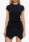 Isabel Marant Maelie Gathered Slim T-shirt In Black