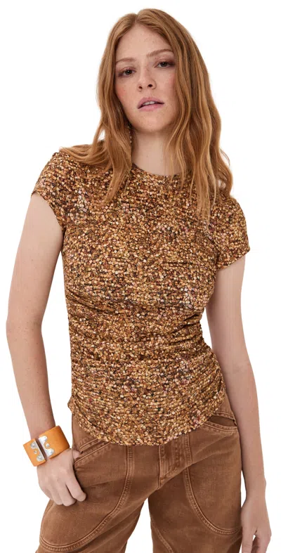 Isabel Marant Maelie Top Ochre In Brown
