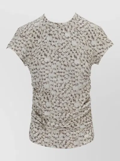 Isabel Marant Maelie T-shirt Shirt All Over Print Stretch In Neutral