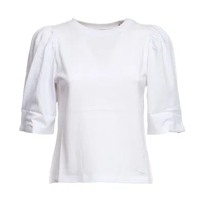 Isabel Marant Maeliss Puff Sleeve Casual T-shirt In White