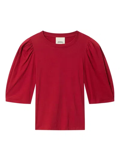 Isabel Marant Maeliss Tee Puffed Sleeve T-shirt In Red