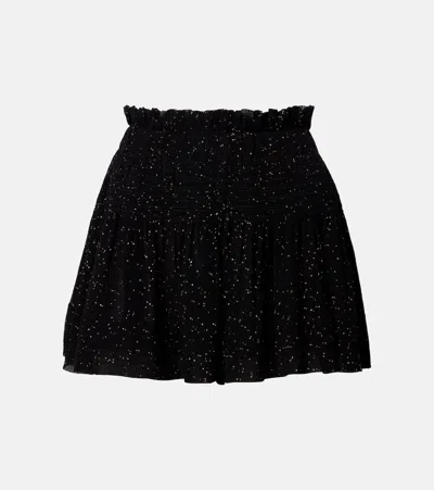 Isabel Marant Maelly Silk Georgette Shorts In Black