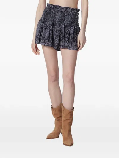 Isabel Marant Maelly Printed Silk Shorts In Multi