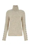 Isabel Marant Melange Sand Nylon Blend Malo Sweater In Beige