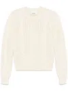 Isabel Marant Wool Cable Knit Sweater In Nude & Neutrals