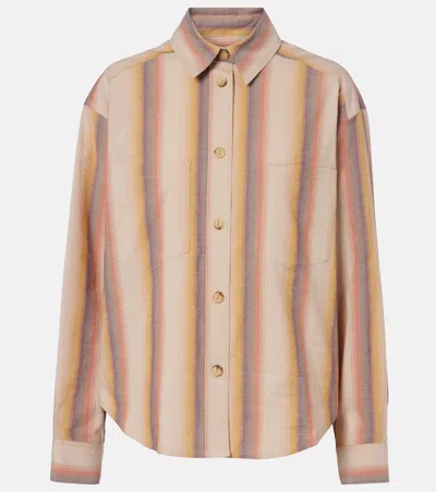 Isabel Marant Mahvane Striped Cotton Shirt In Brown