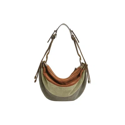 Isabel Marant Womens Multicolor Khaki Maia Medium Suede Shoulder Bag