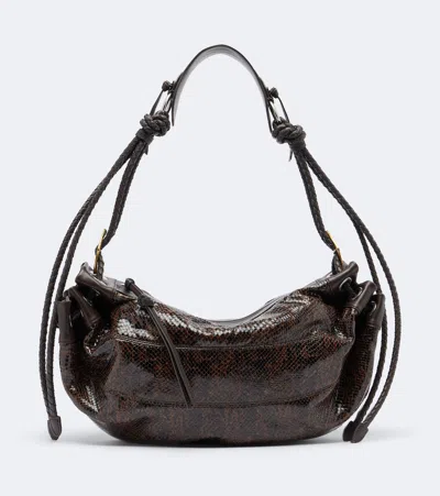 Isabel Marant Maia Medium Snake-effect Leather Shoulder Bag In Brown