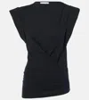 Isabel Marant Maisan Draped Cotton T-shirt Clothing In Black