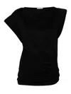 Isabel Marant Maisan Draped Cotton T-shirt Clothing In Black
