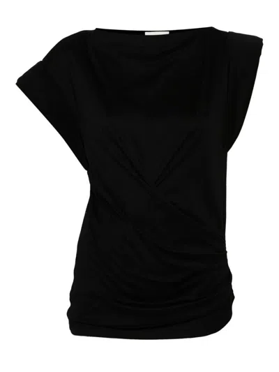 Isabel Marant Black Cotton Nayda T-shirt In Multi