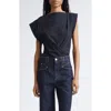 Isabel Marant Maisan Draped Asymmetric Cotton T-shirt In Blue