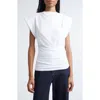 Isabel Marant Maisan Draped Asymmetric Cotton T-shirt In White