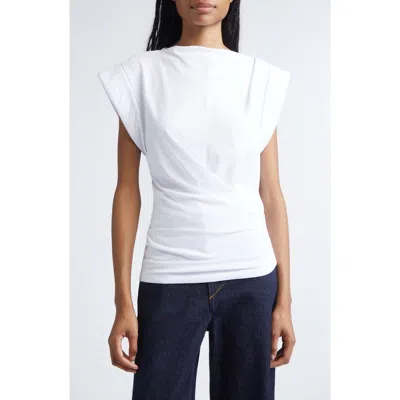 Isabel Marant Maisan Draped Asymmetric Cotton T-shirt In White