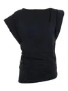 Isabel Marant Maisan Draped Cotton T-shirt Clothing In Black