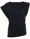 Isabel Marant Maisan Draped Cotton T-shirt In Black