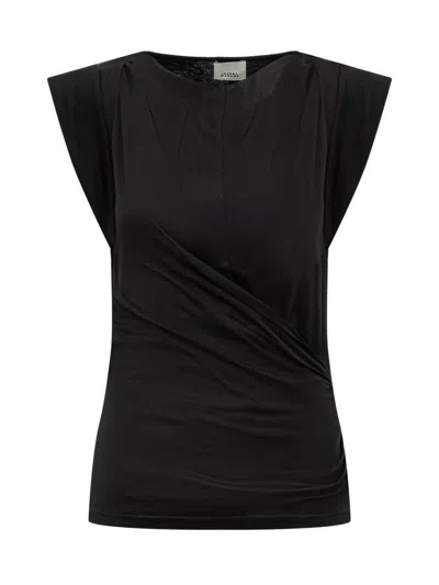 Isabel Marant Leany Twisted Mini T-shirt Dress In Black