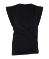 Isabel Marant Maisan Draped Cotton T-shirt In Black