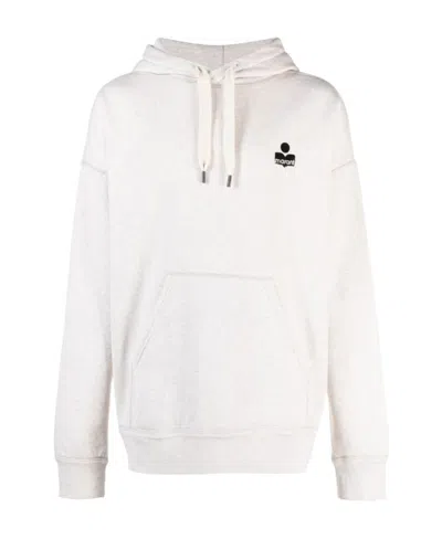 Isabel Marant Malek Embroidered-logo Hoodie In White
