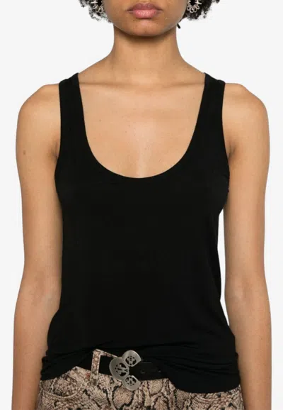 Isabel Marant Malia Jersey Tank Top In Black