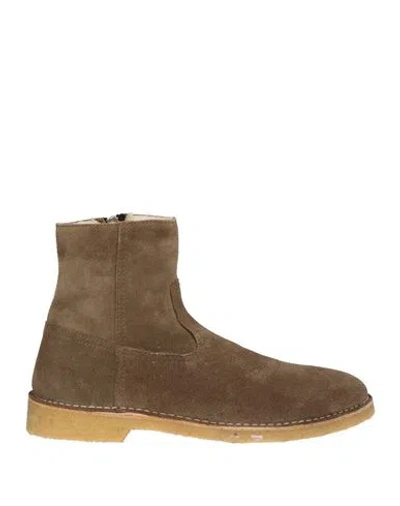 Isabel Marant Man Ankle Boots Khaki Size 8 Leather In Neutral