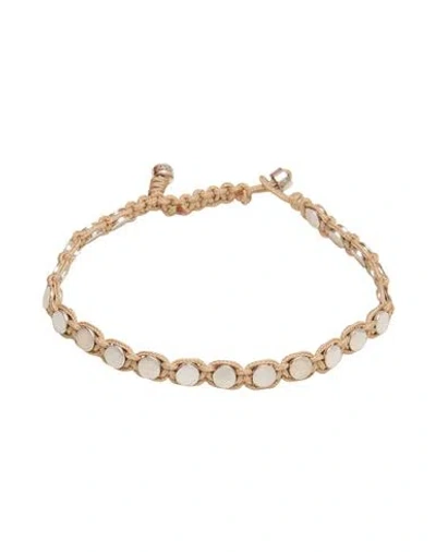 Isabel Marant Man Bracelet Beige Size - Metal, Textile Fibers In Brown
