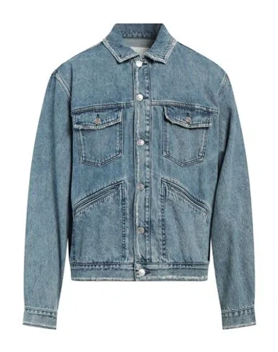 Isabel Marant Man Denim Outerwear Blue Size L Cotton, Polyester